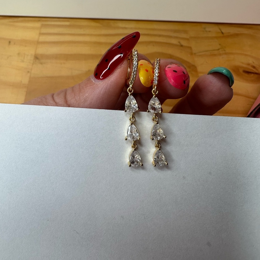 Gold and Silver Teardrop Earrings